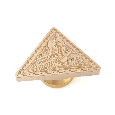 Golden Plated Triangle Shaped Wax Seal Brass Stamp Head STAM-K001-04G-07-1