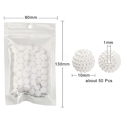 50Pcs Imitation Pearl Acrylic Beads OACR-YW0001-11B-1