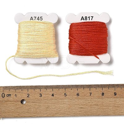 24 Cards 24 Colors 6-Ply Polyester Embroidery Floss OCOR-K006-C04-1