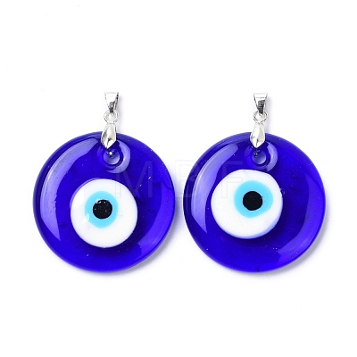 Handmade Evil Eye Lampwork Pendants LAMP-C001-02D-1