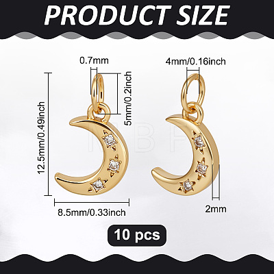 10Pcs Brass Charms KK-BC0015-66A-1