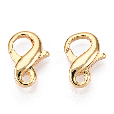 Brass Lobster Claw Clasps KK-N254-15G-1