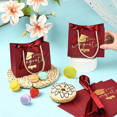 Gold Stamping Graduation Cap Paper Gift Bags CARB-FZC0001-01B-1