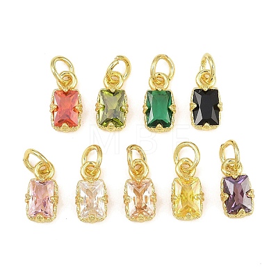 Brass Pave Cubic Zirconia Charms KK-K340-50G-1