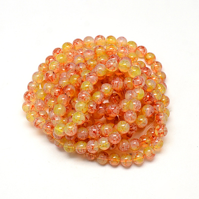 Baking Painted Glass Beads Strands DGLA-Q023-8mm-DB42-1