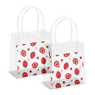 Rectangle Transparent Printed PVC Plastic Gift Tote Bags ABAG-TADJ0002-002D-1