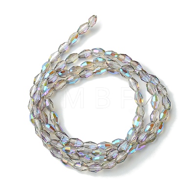 Transparent Electroplate Glass Beads Strands GLAA-K064-04A-HR02-1