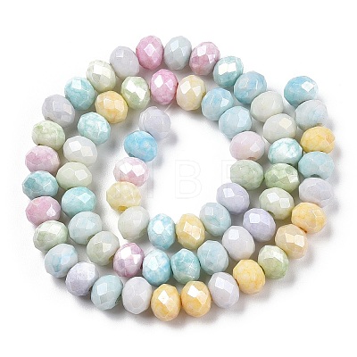 Faceted Electroplated Glass Beads Strands X-GLAA-C023-02-B01-1