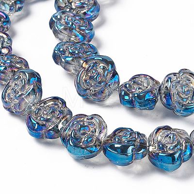 Electroplate Glass Beads Strands EGLA-L040-FR03-1