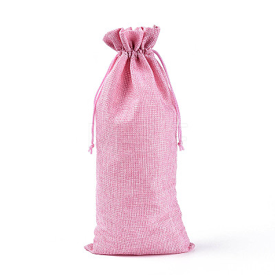 Rectangle Polyester Imitation Burlap Packing Pouches ABAG-N009-01A-05-1