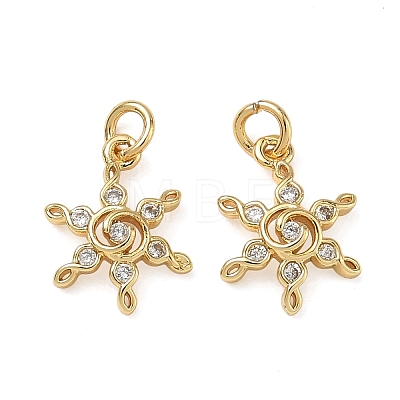 Brass Micro Pave Cubic Zirconia Charms CU-CBAF0F8-17A-G-1