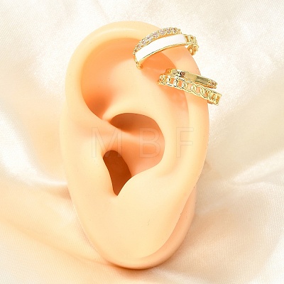 Brass Micro Pave Cubic Zirconia Cuff Earrings for Women CU-CBAE7DF-24G-1