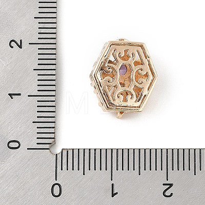 Brass Micro Pave Cubic Zirconia Beads KK-K297-28G-03-1