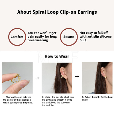 Brass Clip-on Earring Converters Findings KK-D060-07G-1
