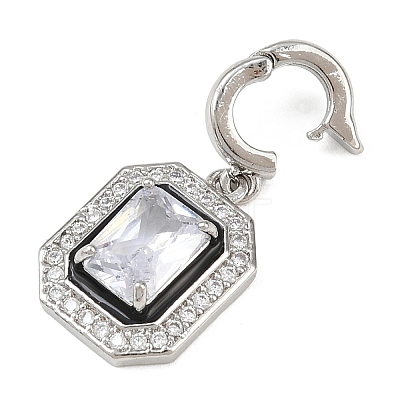 Brass Micro Pave Cubic Zirconia Pendants KK-K413-08P-1