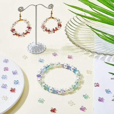 180Pcs 6 Colors Transparent Spray Painted Glass Beads GLAA-SC0002-47-1