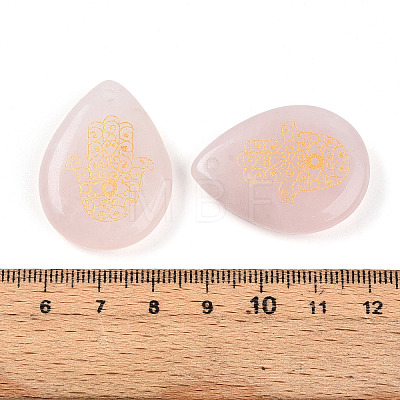 Natural Rose Quartz Pendants G-N345-05E-1