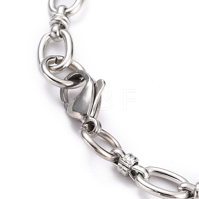 304 Stainless Steel Oval Link Chain Bracelets BJEW-Z011-16P-1