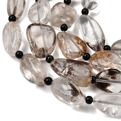 Natural Lodolite Quartz Beads Strands G-F820-M01-02-1
