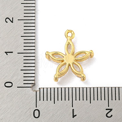 Rack Plating Brass Clear Cubic Zirconia Pendants KK-P277-21G-1