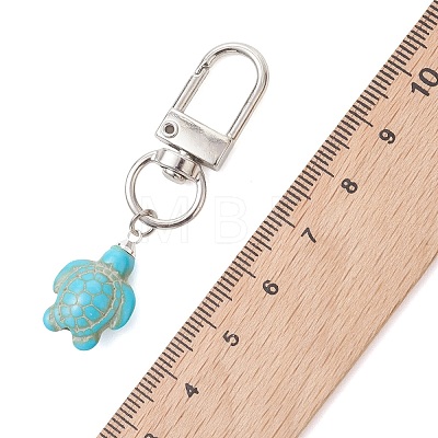 Dyed Synthetic Turquoise Pendant Decoration HJEW-JM04799-1