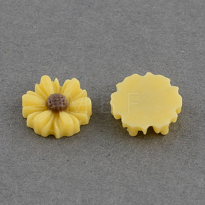 Flatback Hair & Costume Accessories Ornaments Scrapbook Embellishments Resin Flower Daisy Cabochons CRES-Q102-10-1-1