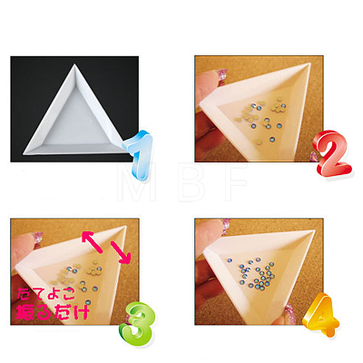 Polypropylene(PP) Triangle Nail Art Rhinestone Sorting Trays DIY Decals LS-MRMJ-G003-02-1