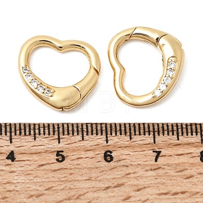 Brass Micro Pave Clear Cubic Zirconia Spring Gate Rings ZIRC-F146-01A-1