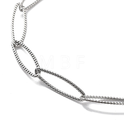 304 Stainless Steel Horse Eye Link Chain Necklace NJEW-D045-07P-1