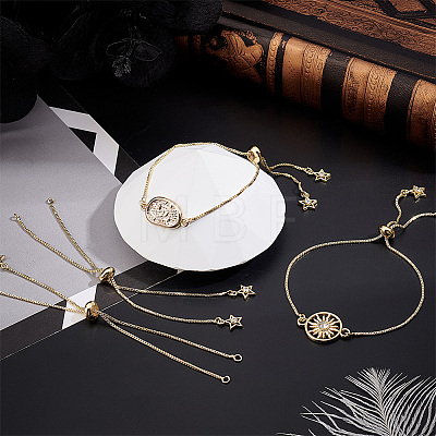 10Pcs 1MM Brass Box Chain Slider Bracelet Making MAK-BBC0001-35-1