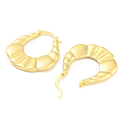 Croissant Shape Rack Plating Brass Hoop Earrings EJEW-A028-01G-1