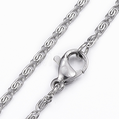 304 Stainless Steel Lumachina Chain Necklaces NJEW-H445-07P-1