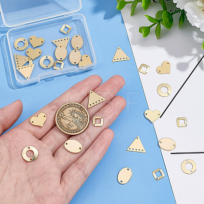 30Pcs 5 Style Eco-Friendly Brass Connector Charms & Chandelier Component Links KK-BC0008-16-1