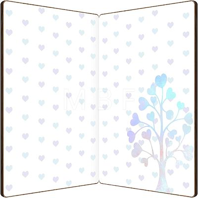 MDF Greeting Card & Paper Envelope with Bowknot AJEW-WH0203-001-1