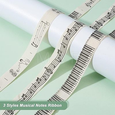  12M 3 Styles Printed Cotton Ribbons OCOR-NB0001-57-1