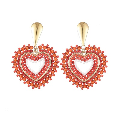 Glass Seed Bead Dangle Earrings EJEW-MZ00768-02-1