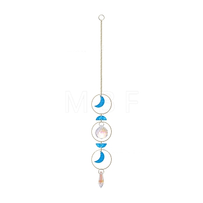 Shell Moon Hanging Ornaments HJEW-P016-01G-B-1