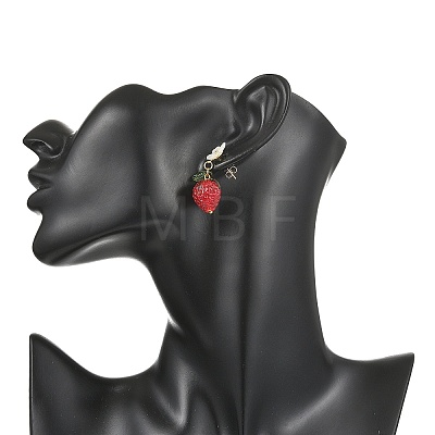 Handmade Lampwork & Acrylic Stud Dangle Earrings EJEW-JE07216-1