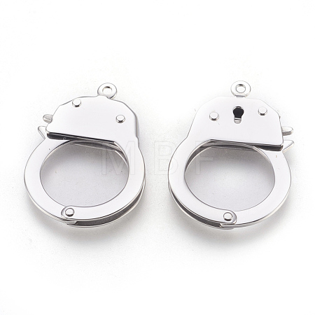 Tarnish Resistant 304 Stainless Steel Handcuffs Clasps STAS-F175-17P-1