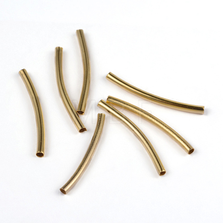 Brass Curved Tube Beads X-EC0582X25mm-NFG-1