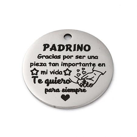Anti-Tarnish 201 Stainless Steel Pendants STAS-R002-01P-01-1