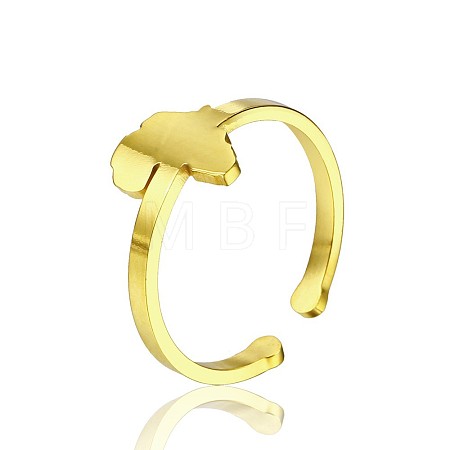 Simple 304 Stainless Steel Adjustable Cuff Rings for Women WT4746-6-1