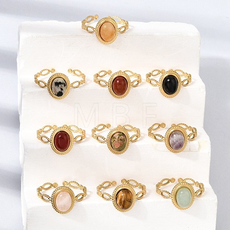 304 Stainless Steel Cuff Open Rings for Women GG-CBA7994-01G-1