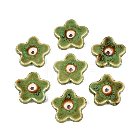 Vintage Handmade Porcelain Beads PORC-Q008-15C-1