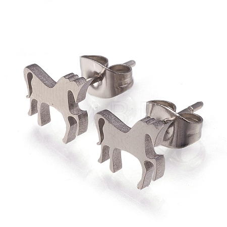 Tarnish Resistant 304 Stainless Steel Stud Earrings X-EJEW-N045-06P-1