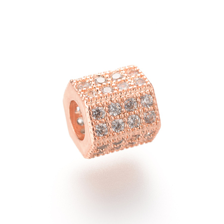 Brass Micro Pave Cubic Zirconia European Beads X-ZIRC-S053-YS012-1-1