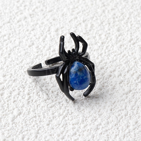 Natural Lapis Lazuli Spider Open Cuff Rings PW-WGC70E9-10-1