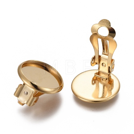 304 Stainless Steel Clip-on Earring Setting STAS-P249-23B-G-1