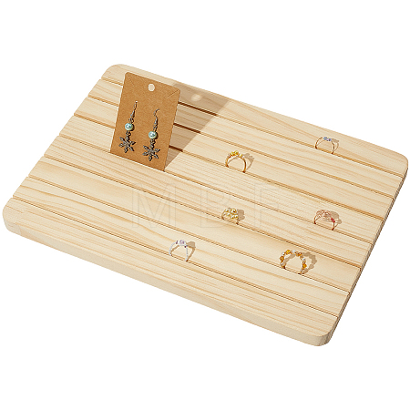 Rectangle Wood Earring Display Card Stands ODIS-WH20008-07B-1