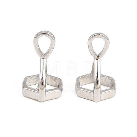 Brass Pendant Hexagon Bead Cap Bails KK-K205-01P-1